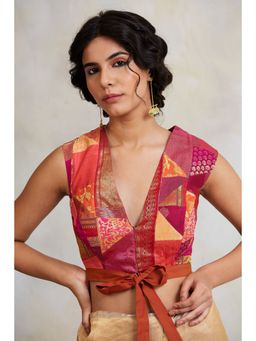 PRIYANKA RAAJIV - Arnit Pink Patchwork Blouse