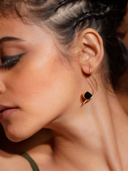 Divas Mantra - 92.5 Sterling Silver The Humming Earrings with Black Onyx