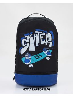 Bewakoof - Unisex Black and Blue Skater Printed Backpack