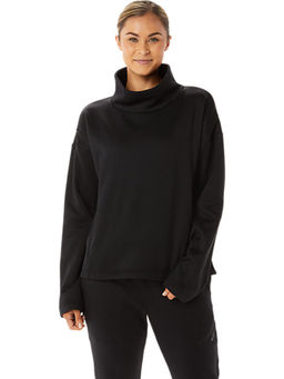 ASICS - Brushed Knit Pullover Black Womens Hoodies
