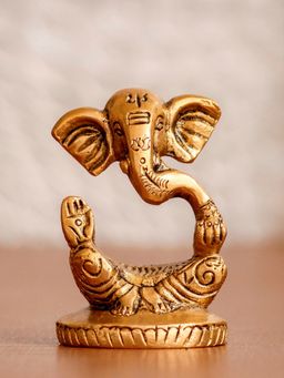 eCraftIndia - Meditating Appu Lord Ganesha Handcrafted Idol Brass Decorative Figurine