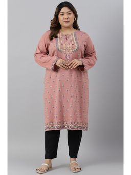 W - Pink Floral Winter Kurta