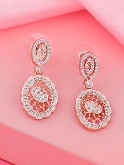 Estele - Rose Gold Plated CZ Elegant Designer Earrings for Women