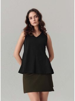 Twenty Dresses by Nykaa Fashion - Pleated Detail V-Neck A-Line Regular Top