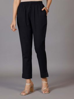 Libas - Black Solid Pant with Pocket