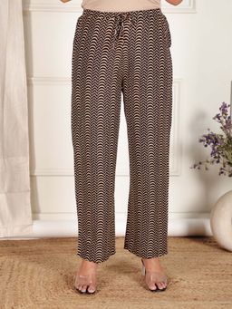 ARAMYA - Black Soft Cotton Pant for Women