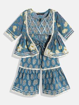 Readiprint - Frock Cotton Blue Top With Sharara (Set of 2)