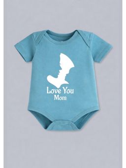 BLUSHES - Cotton Knit Half Sleeves Love You Mom Printed Onesies - Olive