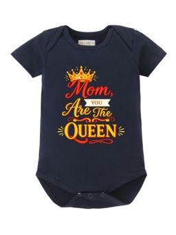 BLUSHES - Cotton Knit Mom You Are The Queen Printed Onesies - Navy Blue