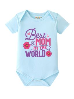 BLUSHES - Cotton Knit Best Mom In The World Printed Onesies - Blue