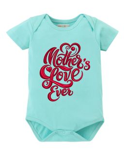 BLUSHES - Cotton Knit Half Sleeves Mother's Love Ever Printed Onesies - Green