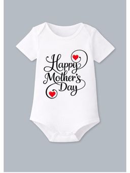 BLUSHES - Cotton Knit Half Sleeves Mother's day Printed Onesies - White