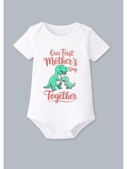 BLUSHES - Cotton Knit Our First Mother's Day Together Printed Onesies - White