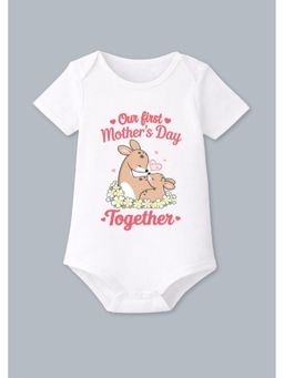 BLUSHES - Cotton Knit Our First Mother's day Together Printed Onesies - White