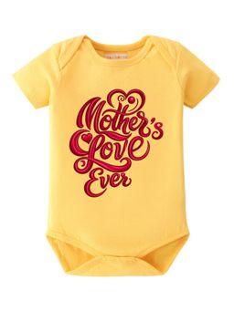 BLUSHES - Cotton Knit Half Sleeves Mother's Love Ever Printed Onesies - Yellow