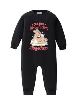 BLUSHES - Cotton Knit Our First Mother's day Together Printed Romper - Black