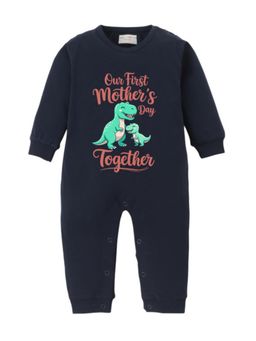 BLUSHES - Cotton Knit Our First Mother's Day Together Printed Romper - Navy Blue