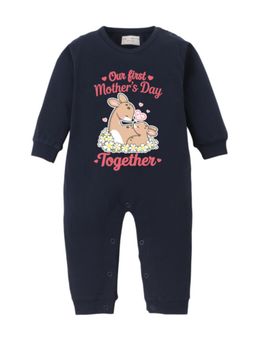 BLUSHES - Cotton Knit Our First Mother's day Together Printed Romper - Navy Blue