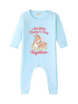 BLUSHES - Cotton Knit Our First Mother's day Together Printed Romper - Blue