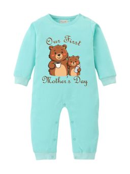 BLUSHES - Cotton Knit Our First Mother's Day Printed Romper - Green