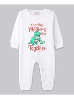BLUSHES - Cotton Knit Our First Mother's Day Together Printed Romper - White