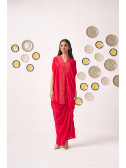 Western Era - Shimmer Cross Pleated Pink Top