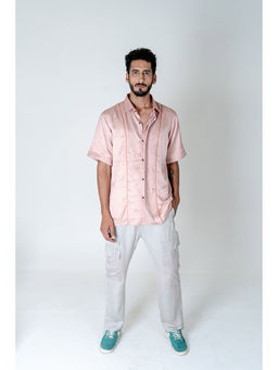 NEORA BY NEHAL CHOPRA - Pink Collar Neck Solid Shirt