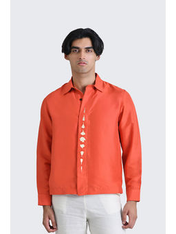 No Grey Area - Orange Lily Bloom Boxy Shirt