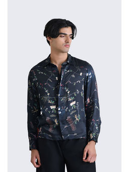 No Grey Area - Navy Blue Maalai Boxy Shirt