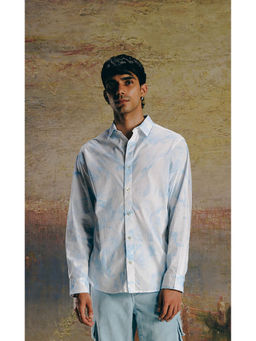No Grey Area - White Vintage Haveli Sprayed Shirt