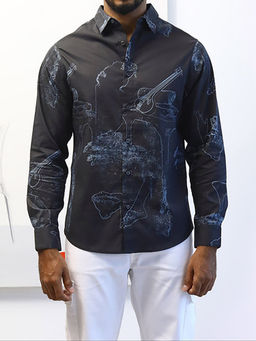 No Grey Area - Black Surrealist Outline Shirt