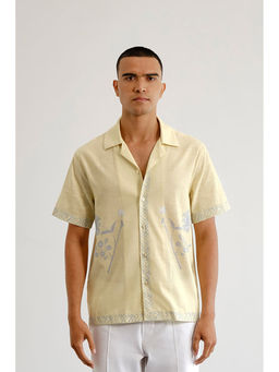 No Grey Area - Yellow Botanical Polo Shirt