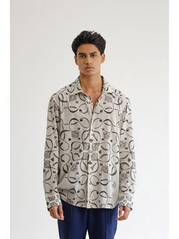 No Grey Area - Grey Monochrome Jali Shirt