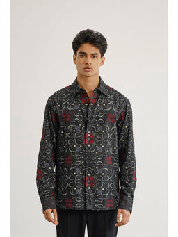 No Grey Area - Multi-Color Botanical Jali Shirt