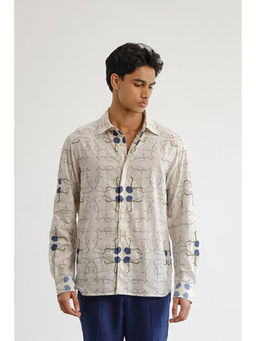 No Grey Area - Off White Polo Jali Shirt