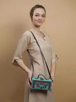 Gonecase - Madhubani Border Hand Embroidered Sling Bag
