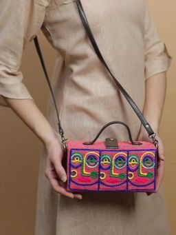 Gonecase - Anokhi Pink Hand Embroidered Clutch Bag Teal