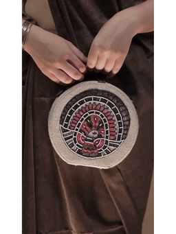 Gonecase - Madhubani Beads Embroidered Sling Round Jute Bag