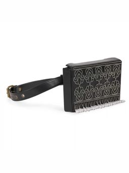Gonecase - Mutiyaar Black Women Hand Embroidered Wedding Waist Belt Bag