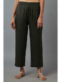 WISHFUL by W - Green Solid Slim Pant