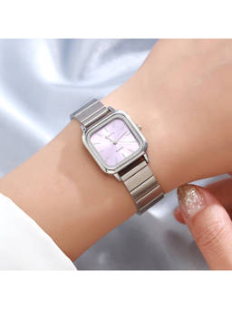 Salty - The Pink Square Dial Sleek Quartz Watch - WT-S-0005-S-PL (M)