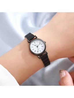 Salty - White Dial Round Classic Black Ladies Watch - WT-S-0012-BK-WH (M)