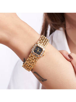 Salty - Black Square Dial Quartz Watch - Golden - WT-S-0018-G-BK (M)