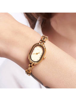 Salty - Luxury Oval Gold Dial Watch - WT-S-0025-G-G (M)