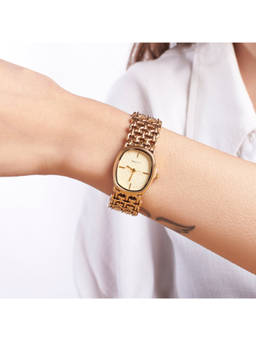 Salty - Oval White Textured Dial Mesh Bracelet Watch for Women - WT-S-0031-G-G (M)