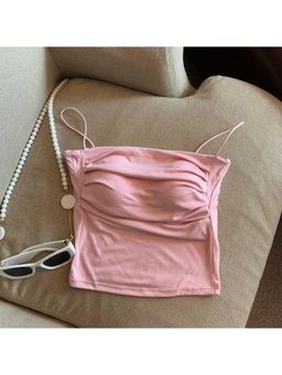 MISS MOSA BY AKANKSHA - Zouzou with Inbuilt Bra In Pink Crop Top