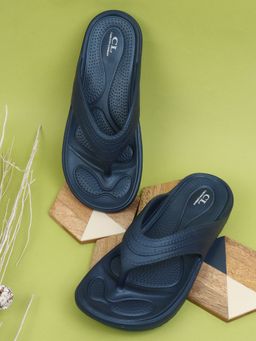 Carlton London - Solid Navy Blue Thong Flip-flops