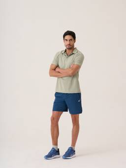 STRCH - Men Sport Solid Polo T-Shirt With Mesh Back Ventilation And Reflective Detailing