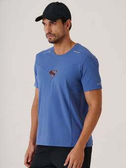 STRCH - Men Superman Graphic Performance Sport T-shirt For Gym And Running