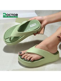 DOCTOR HEALTH SUPER SOFT - Women Green Soft Cushion Flip-Flops
